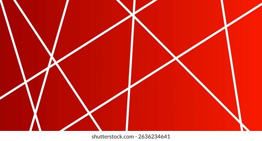 Geometric Abstract White Lines on a Vibrant Red Gradient Background, creating an energetic and modern artistic expression.
