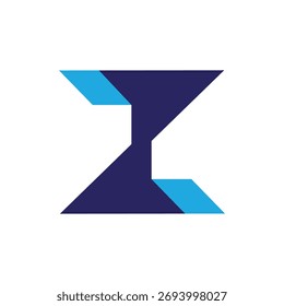 Diseño geométrico Abstractas del logotipo de Z en tonos azules con Formas limpias.