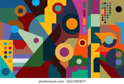Arte geométrico de la abstracción para la decoración de la pared y del sitio
