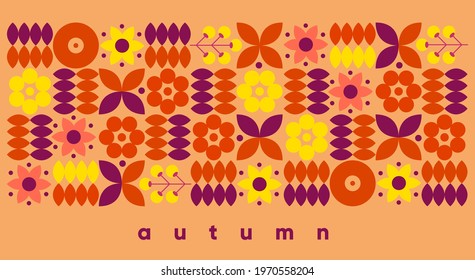 Geometric abstraction. Autumn. Vector illustration. Background pattern for a poster, banner, or flyer.