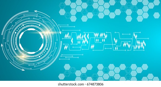 Geometric abstraction, circle, technology, futuristic design, background