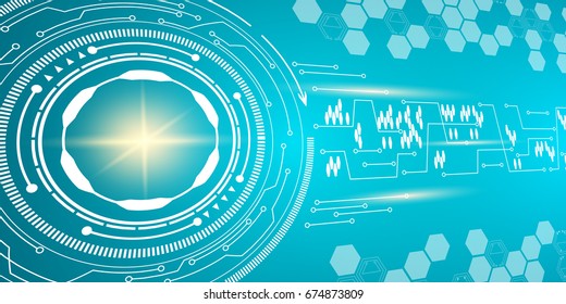 Geometric abstraction, circle, technology, futuristic design, background