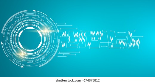 Geometric abstraction, circle, technology, futuristic design, background