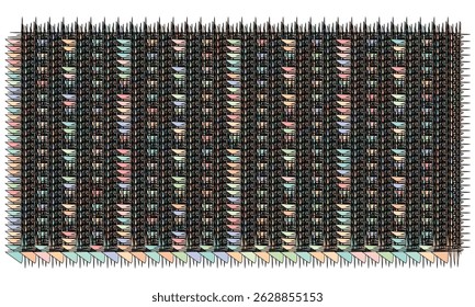 Geometric Abstraction of Color Patterns and Lines in a Matrix