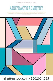 Geometric abstraction. Colorful mosaic of geometric shapes. Background template for covers, design and creative ideas
