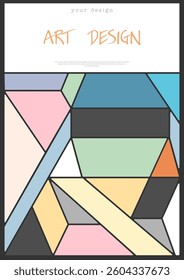 Geometric abstraction. Colorful mosaic of geometric shapes. Background template for covers, design and creative ideas
