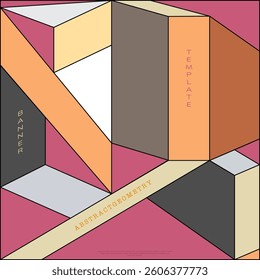 Geometric abstraction. Colorful mosaic of geometric shapes. Background template for covers, design and creative ideas
