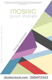 Geometric abstraction. Colorful mosaic of geometric shapes. Background template for covers, design and creative ideas

