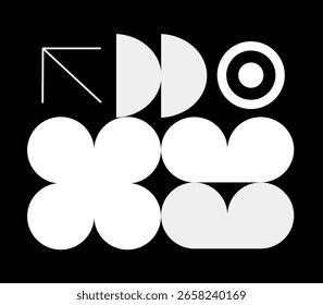 Composición de abstracción geométrica con Formas y símbolos