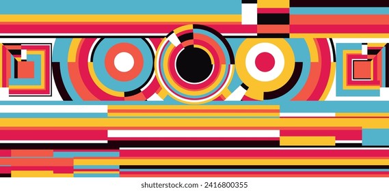 geometric abstraction design and colorful. can be utilized for a variety of purposes. including for banner, background, poster, identity layouts,wall art, fashion, wallpaper, and more