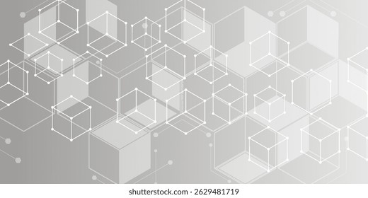 Geometric abstraction, geometric elements on a gray background. vector illustration