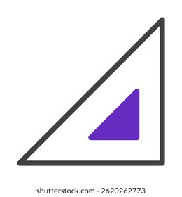Geometric abstraction featuring nested triangles with contrasting color fills