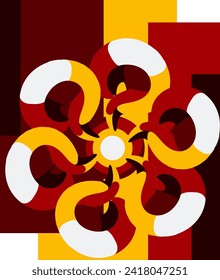 diseño de flor de abstracción geométrica. puede utilizarse para diversos fines. incluyendo banner, fondo, afiche, diseños de identidad, arte mural, moda, papel tapiz y más