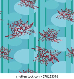 geometric abstraction with flowers on the branches