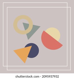 Geometric abstraction on a colored background.