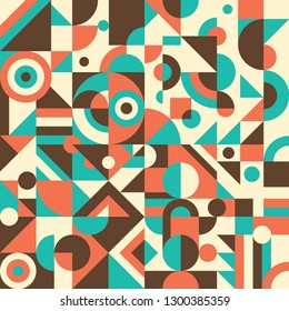 Geometric abstraction in retro style. Vector illustration.
