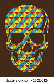 Geometric abstraction with skull. Vector illustration.