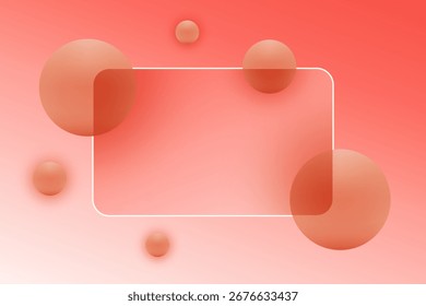 Abstracción geométrica con Formas rojas suaves y un marco. Eps 10