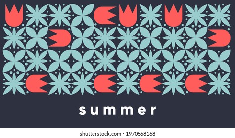 Geometric abstraction. Summer. Vector illustration. Background pattern for a poster, banner, or flyer.