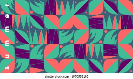 Geometric abstraction. Summer. Vector illustration. Background pattern for a poster, banner, or flyer.