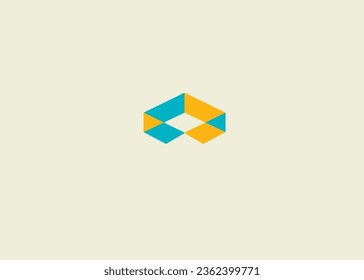 Geometric abstraction, volume, 3D, yellow, blue
