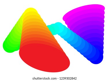 Geometric abstractions with a gradient in the form of ovals of all colors of the rainbow