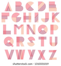 Geometric abstrat colorful typography font design