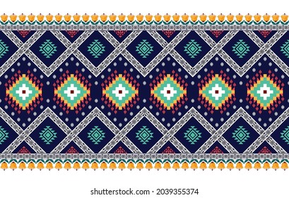 Geometric African ethnic pattern. Aztec fabric carpet mandala ornament boho chevron textile decoration wallpaper. Tribal turkey Indian traditional embroidery oriental vector illustrations background 