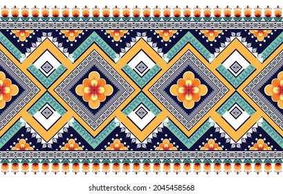 Geometrisches afrikanisches ethnisches Muster. Azteken Stoffteppich Mandala Ornament boho chevron Textil-Dekoration Tapete. Tribal Truthahn indische traditionelle Stickerei orientalische Vektorgrafiken Hintergrund.
