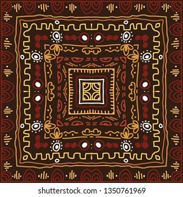 geometric African pattern. Ethnic ornament on the carpet. Aztec style. Tribal ethnic vector texture. Embroidery on fabric. Indian, Mexican, folk pattern. Quilting, patchwork, jacquard.