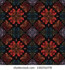 geometric African pattern. Ethnic ornament on the carpet. Aztec style. Tribal ethnic vector texture. Embroidery on fabric. Indian, Mexican, folk pattern. Quilting, patchwork, jacquard.