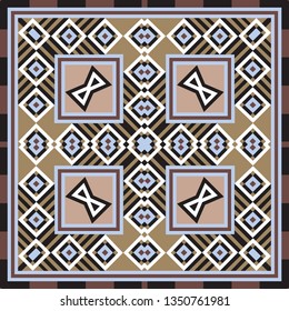 geometric African pattern. Ethnic ornament on the carpet. Aztec style. Tribal ethnic vector texture. Embroidery on fabric. Indian, Mexican, folk pattern. Quilting, patchwork, jacquard.