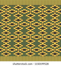 Geometric African print. Cloth kente. Ethnic seamless pattern.