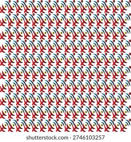 Geometric aircraft signal pattern with red plane and blue signal icons for aviation tech branding and flight navigation interfaces