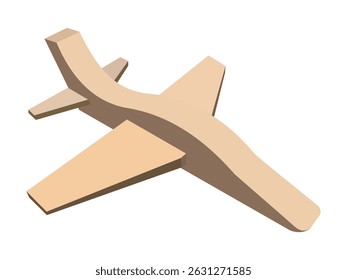 Geometric airplane design in soft beige tones with minimalist structure