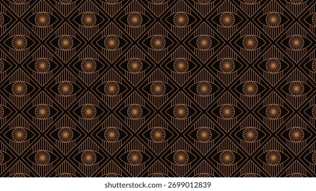 Patrón geométrico de ojos que todo lo ve en estilo art déco