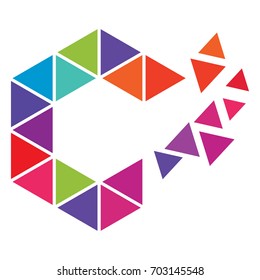 Geometric alphabet C logo