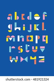 Geometric alphabet design. Vector illustration.