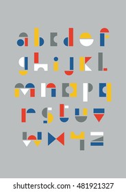 Geometric alphabet design. Vector illustration.