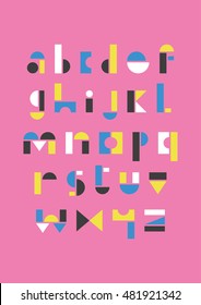Geometric alphabet design. Vector illustration.