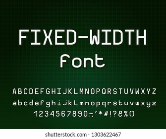 Geometric Alphabet, fixed-width vector letters and numbers
