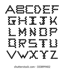 Geometric alphabet. Geometric font. ABC letters.