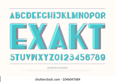 geometric alphabet letters and numbers. vector, bold font type. regular, striped typeface design. contemporary, urban typesetting