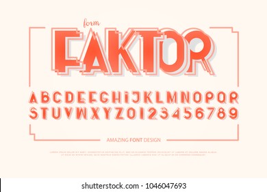 geometric alphabet letters and numbers. vector, bold font type. vintage typeface design. retro, decorative typesetting