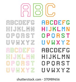 Geometric Alphabet. Line Font. Graphic ABC. Vector.