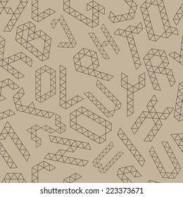 Geometric alphabet seamless pattern.Vector background