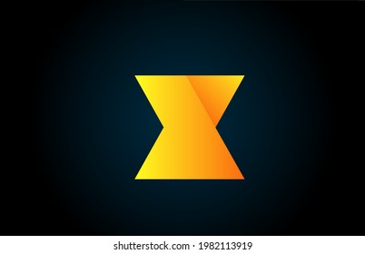 geometric alphabet X letter logo for company and business with yellow color. Corporate brading and lettering with futuristic design and gradient