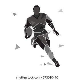 Geometric American Football Player Vector Illustration Template