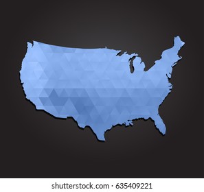 Geometric American map.Polygonal map of USA.