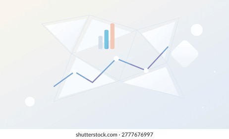 Geometric analytics dashboard background featuring fragmented interface shapes, a floating metric graph and a pastel technology composition developed for modern SaaS branding and digital communication systems. The artwork combines angular translucent structures, smooth analytical lines and colorful statistical indicators positioned within a spacious gradient environment inspired by contemporary software interfaces. Fragmented geometric layering and lightweight dashboard components communicate monitoring, optimization and reporting while preserving a calm professional atmosphere suitable for startup landing pages, onboarding visuals and responsive application showcases. Soft blue, mint, lavender and beige tones reinforce modern user experience aesthetics frequently used in fintech platforms, cloud systems and digital workflow branding. Floating interface elements and balanced spacing introduce subtle depth without overwhelming the elegant minimal composition, supporting scalable storytelling for website headers, interface kits and presentation templates. Designers and developers can integrate the visual into workflow demonstrations, software previews and commercial technology campaigns requiring refined analytical graphics. Transparent overlays, polished gradients and structured statistical styling strengthen themes related to innovation, metrics and strategic growth while maintaining excellent readability and flexibility. Contemporary UI harmony and fragmented geometric composition align the artwork with current interface trends used across international technology ecosystems and professional branding systems today. The adaptable futuristic layout supports software communication, data visualization and scalable commercial digital experiences worldwide for modern creative presentation projects and refined SaaS marketing environments.
